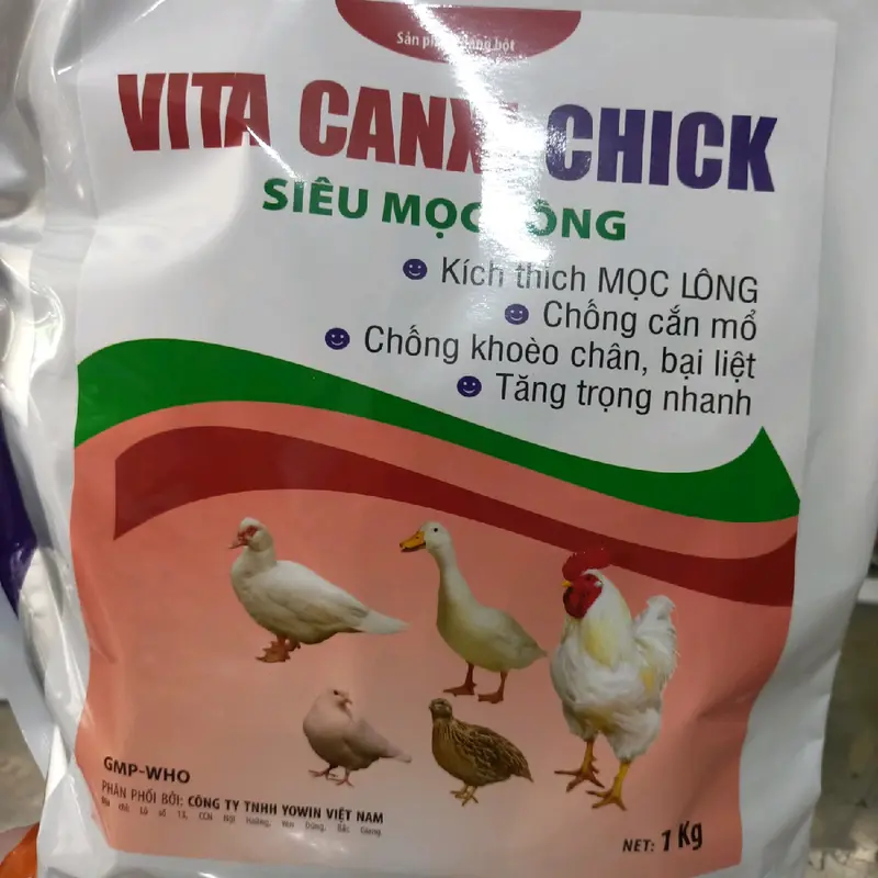 VITA CANXI CHICK 1 kg, kích lông, mượt lông, chống cắn mổ lông 1