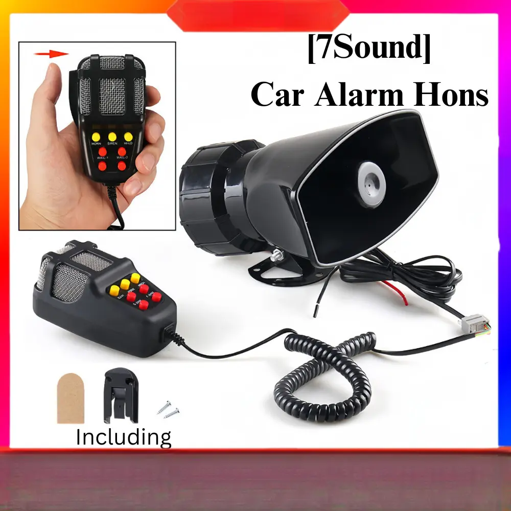 DIAMOND Car Alarm Horn 12V 100W 7 Siren Sounds Car Siren Vehicle Horn Mic PA Speaker System Loud Security Alarm
