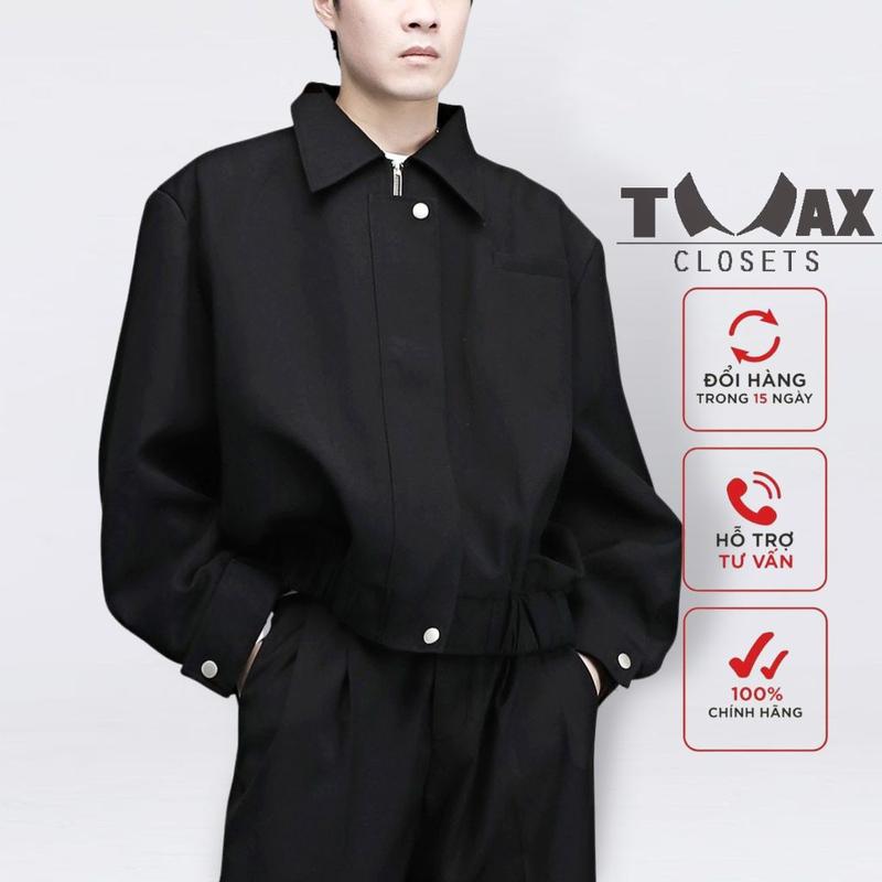 Áo khoác Bomber kaki jacket, Áo bomber TMAX CLOSETS nam nữ đen, sành điệu, cá tính độc lạ UNISEX mã TM-23021 Menswear Dài Tay Menswear Dài Tay Có Túi