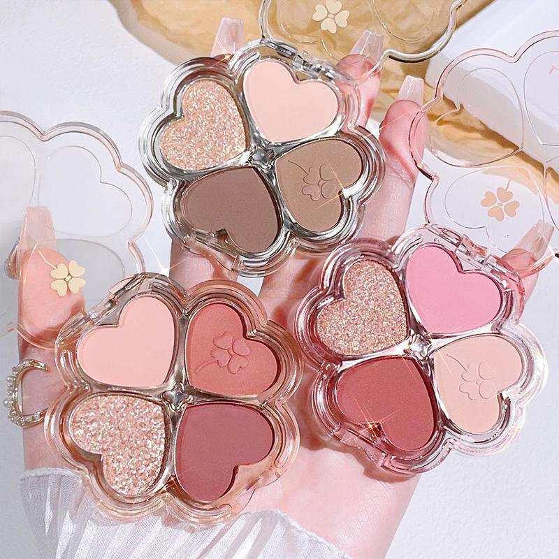 4-color Eyeshadow Palette, 1 Count Matte & Glitter Eye Shadows Powder, Long Lasting Shimmering Eye Shadow Glow Glam Makeup Product 4