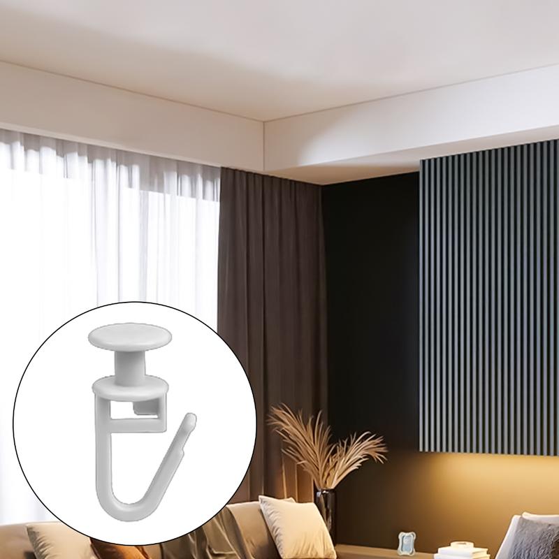 Product Introduction of Curtain Track Hook Curtain Rails Ceiling Gliders Set 100Pcs Lockable Folding Hanging Hook and 6Pcs Drape Rails Stoppers 51