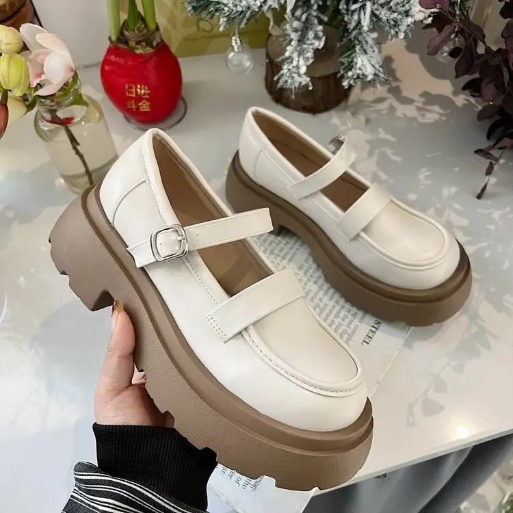 AVANCEID 1837 Heels Sepatu Sneakers Docmart Kerja Wanita Hitam Karet Shoes 8