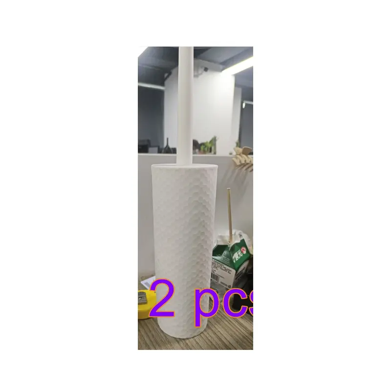 2PCS Toilet Brush with Holder - Free Standing Toilet Scrubber for Bathroom Cleaning (White) 1