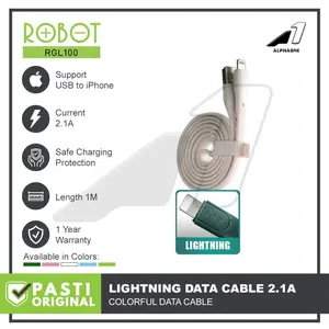 ROBOT Kabel Charger iPhone RGL100 Lightning Cable Data Apple iOS Quick Charge colokan
