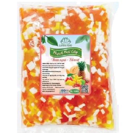 bịch 1.5kg - THẠCH TRÁI CÂY 3 màu - Lotus food - Ăn Vặt