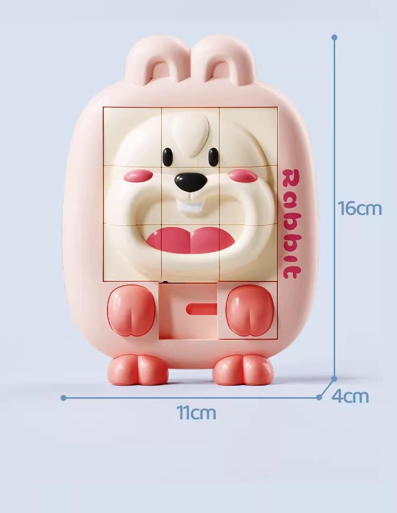 Product Introduction of New Cartoon Animal Klotski Children'S Puzzle 3D Puzzle Model Sliding Dinosaur Small Yellow Duck Enlightenment Puzzle Toy 19