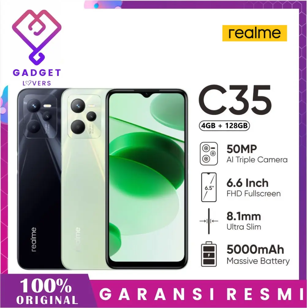 Handphone Realme C35 4GB + 128GB Garansi Resmi Realme Indonesia