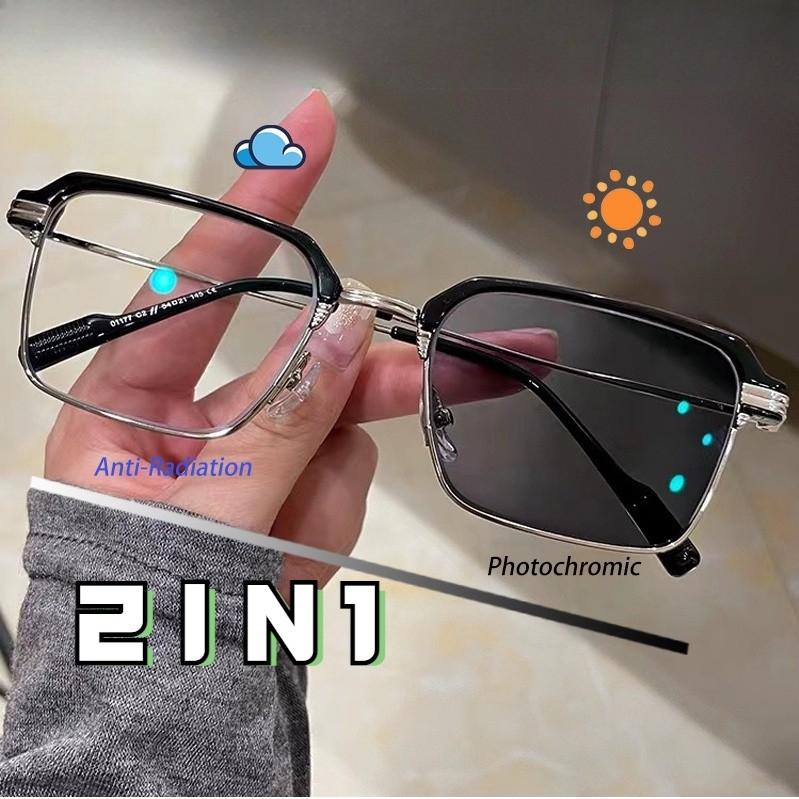 kính cận có độ đổi màu 0 -1.0 -1.5 -2.0- 2.5 -3.0 -3.5 -4.0 đổi màu khi ra nắng Chuyển sang  Áp dụng cho cả nam và nữ phong cách Ống kính HD Kính cần thiết khi đi ra ngoài cản uv400 BS-147 0