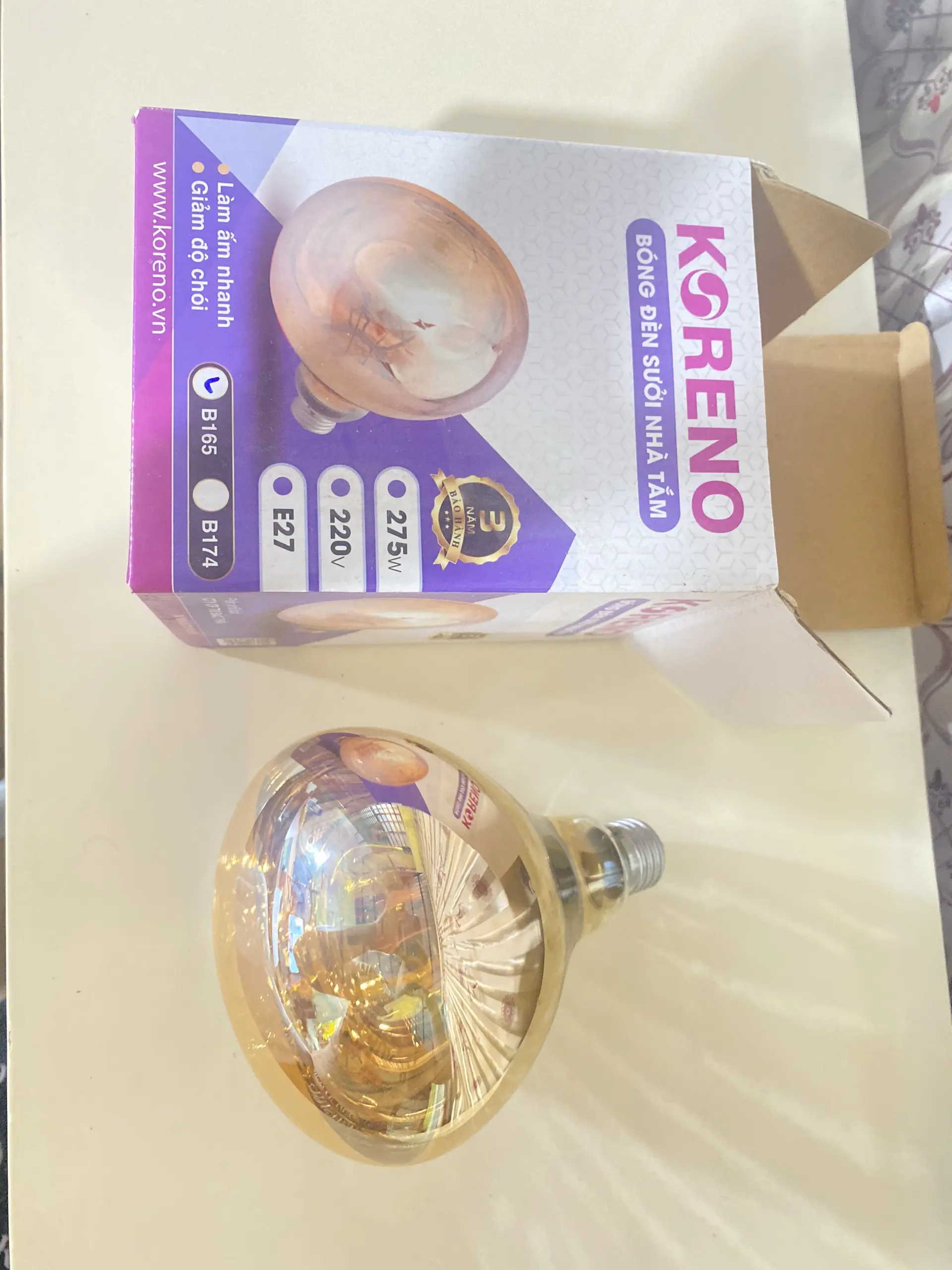 Bóng sưởi koreno, công suất 275W, bảo hành 3 năm