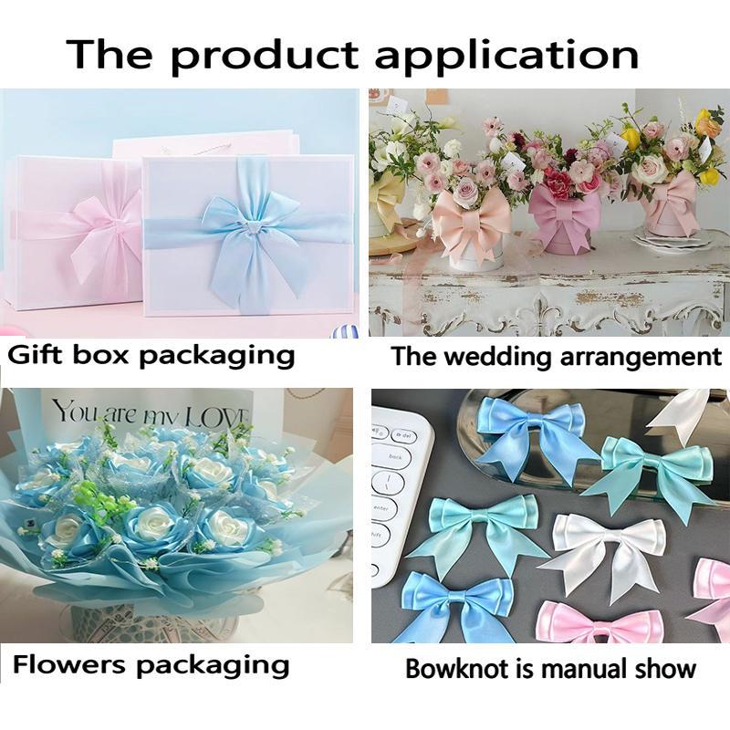 Product Introduction of Solid Color Ribbon (5 Rolls), Wedding Cake Decorative Ribbon, Gift Wrapping Satin Ribbon, DIY Decorative Ribbon For Wedding Party 26