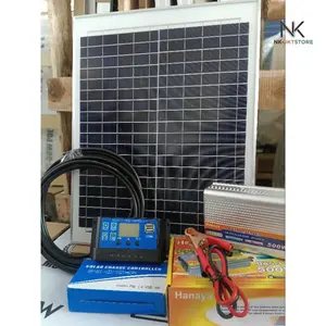 Paket Panel Surya Ekonomis 20Wp + Inverter 500 Watt Set Lengkap Solar Panel Tenaga Surya Untuk Listrik Rumah Aki Baterai Camping Outdoor Portable Hemat Energi