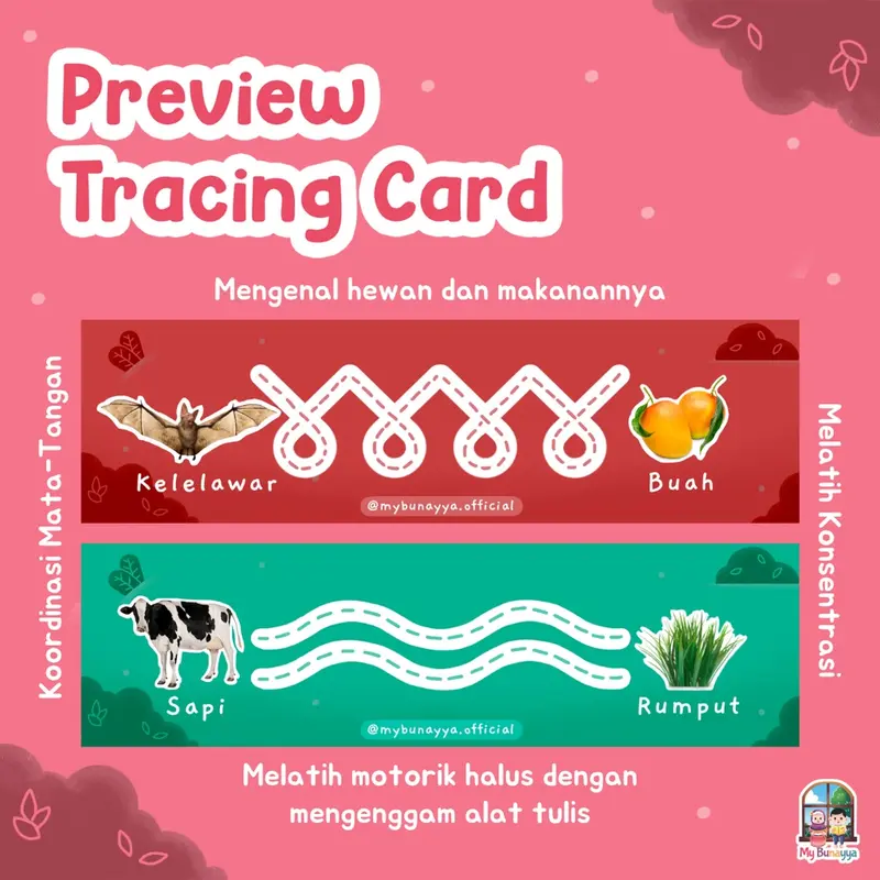 Tracing Cards - Mengenal Hewan - Mengenal Warna - Free Spidol 3