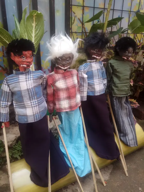 Wayang golek 'BUTA' (giri harja)kayu + cetak tinggi 40cm 1