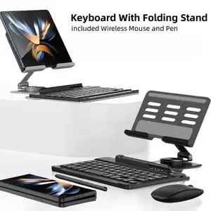 Keyboard Stand Holder for Samsung Galaxy Z FOLD 7 6 5 4 3 2 with Mouse and Pen Folding Wireless Standing