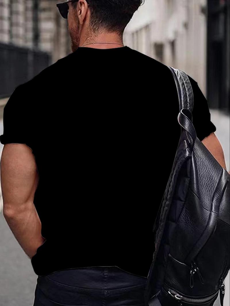 Product Introduction of Plus Size Men's Street Style Skeleton Graphic Print Round Neck Tee, Regular Fit Casual Comfy Street Fashion Short Sleeve Crew Neck T-shirt for Daily Wear, Men's Plus Size Clothing for All Seasons 8