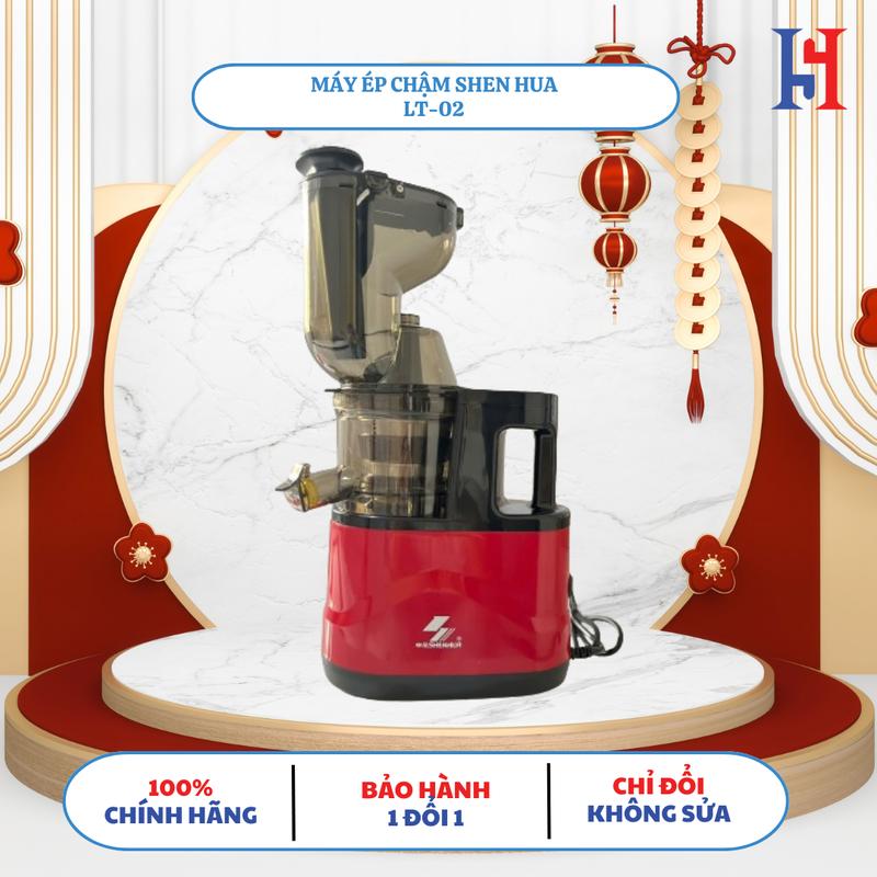 Shen Hua - Máy Ép Chậm (Máy Ép Trái Cây, Rau Củ Quả) LT-02, Công Suất 300W, 2 Đầu Ép, 2 Đầu Ra, Bảo Hành 1 Đổi 1 12 Tháng - Xay Sinh Tố Inox 0