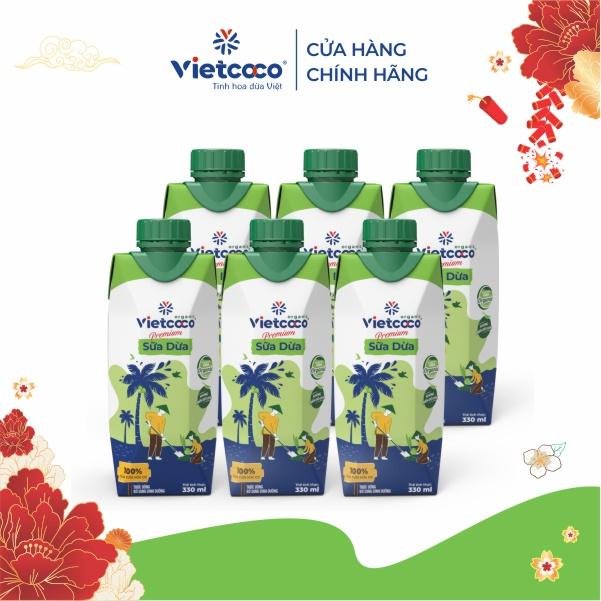 Combo 6 hộp sữa dừa UHT Vietcoco hộp 330ml Organic