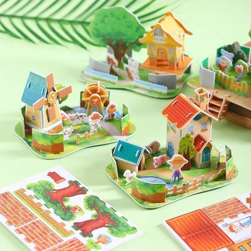 Product Introduction of Paper Block 3d  Puzzle Model House Paper Puzzle Baby Parent-Child Toys Kindergarten Prizes Gift Educational Toys Boys and Girls Primary School Students 14