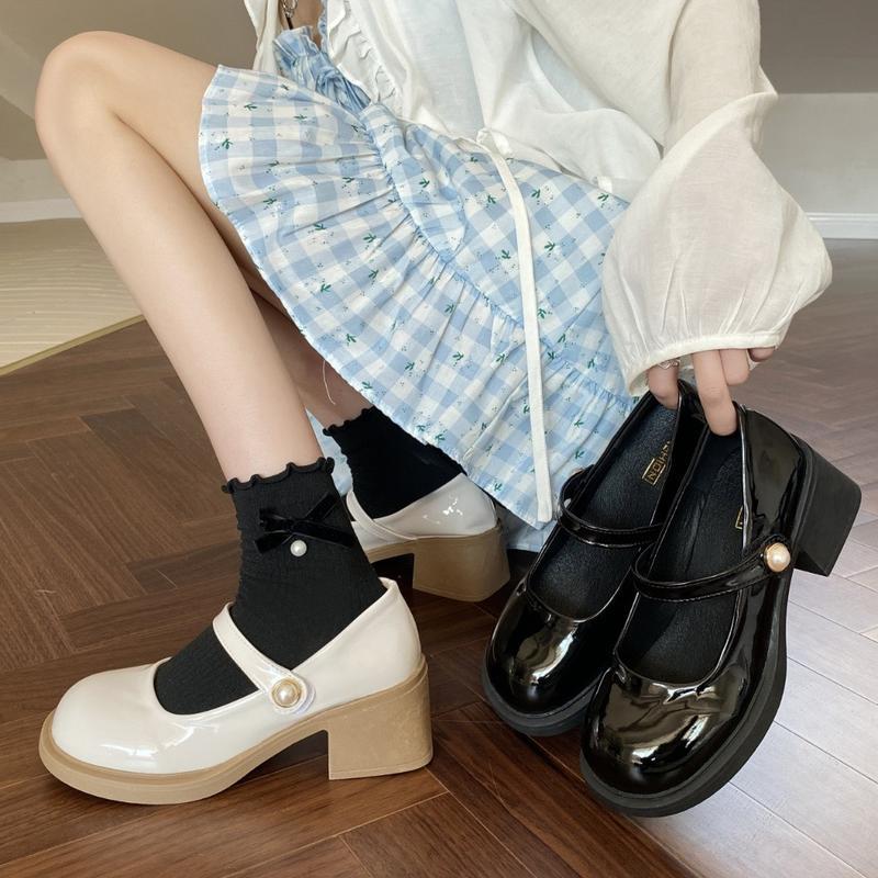 Giày Đốc Nữ Cao Gót Đế Cao 4cm Tôn Dáng Phong Cách Hàn Quốc Shoes CG-267-05 & CG-267-08 già y hài búp bê giày mary janes 5 phân