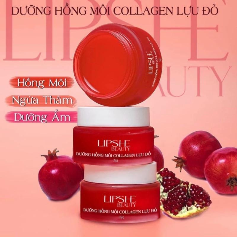Son dưỡng Hồng môi collagen lựu đỏ Lipshe 5g giúp dưỡng môi mềm mịn và lên màu tự nhiên