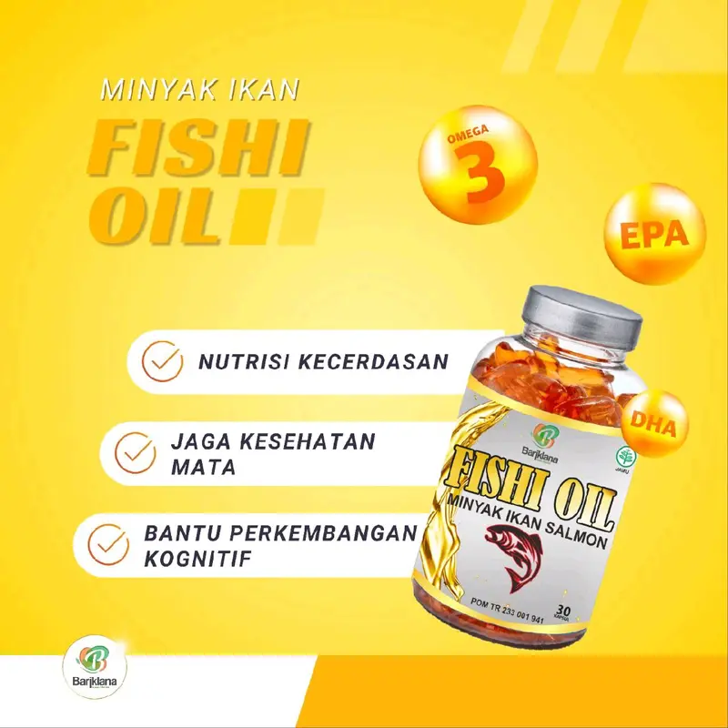 FISHI OIL 30 Kapsul Minya Ikan Salmon Mengandung Omega 3 Meningkatkan Kecerdasan Pada Otak 5