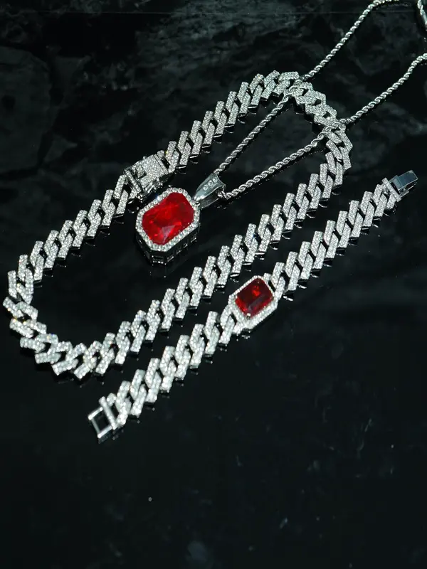 Men's Elegant Chain & Pendant Necklace & Bracelet, Fashion Jewelry for Party, Daily Clothing Decor, Trendy All-match & Exquisite Jewelry for Birthday Gift 2
