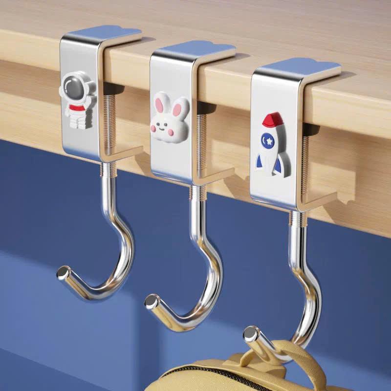 Móc gắn bàn chịu lực nặng, móc kim loại đa năng gắn bàn tiện lợi gọn gàng, móc balo gắn bàn tháo lắp dễ dàng T247