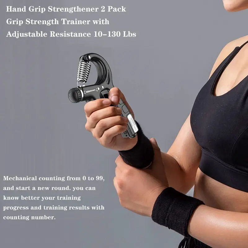 R Shaped Hand Grip Strengthener, Adjustable Multifunctional Fitness Grip, Non-slip Mechanical Counting Grip For Hand Strength Enhancement 6