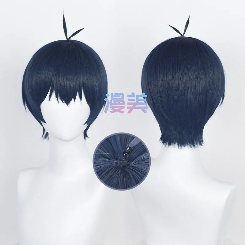 Tóc giả Manmei đích thực Isagi Yoichi, khóa Xanh Biển , Cosplay, phù hợp với kích thước đầu 50-60cm