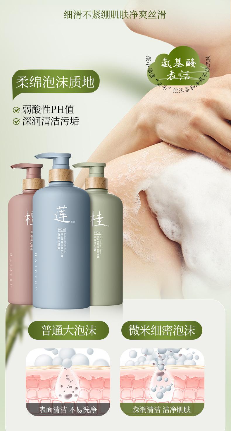 Product Introduction of Baizhen Hall Ebony Cedar Fragrance Shower Gel 8 Deep Cleansing Body Rejuvenation Shower Gel 15