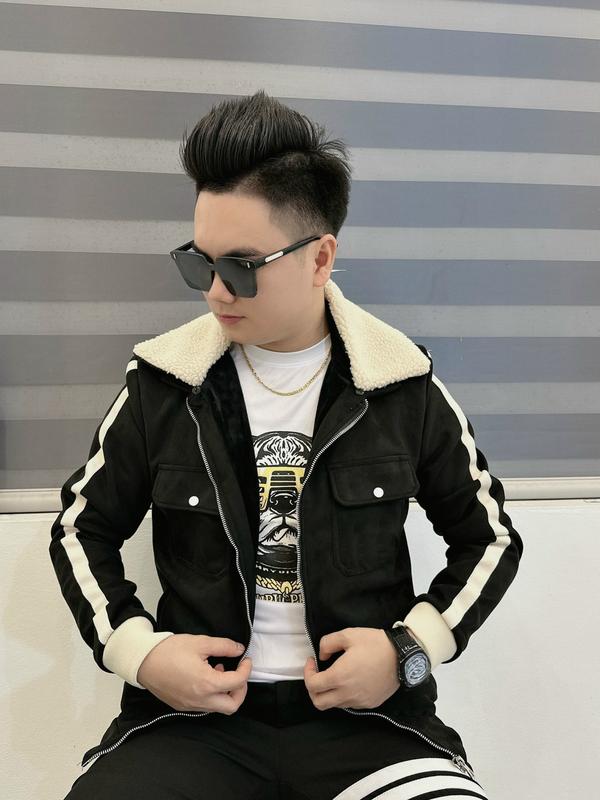  áo khoác nam cổ lông 2 lớp lót trần bông phong cách hàn quốc Jacket Menswear 