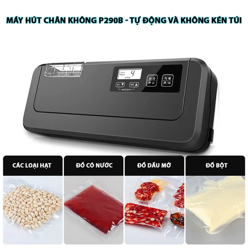 Máy Hút Chân Không Công Suất Lớn P290B Hàng Chuẩn hút và hàn tự động các loại túi, mối hàn kín - Bảo hành 12 tháng 2