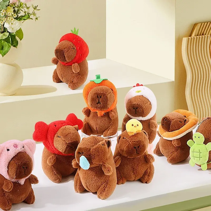 Gấu bông Capybara chuột lang nước, Móc khóa capybara chảy mũi, Đồ chơi capybara quẫy đuôi lông mịn Móc Khoá Móc Chìa Khoá