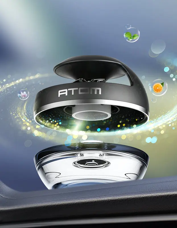 Nước hoa xe hơi cao cấp ATOM có cánh quạt quay bằng năng lượng mặt trời, hương thơm tự nhiên  Nội Thất 2