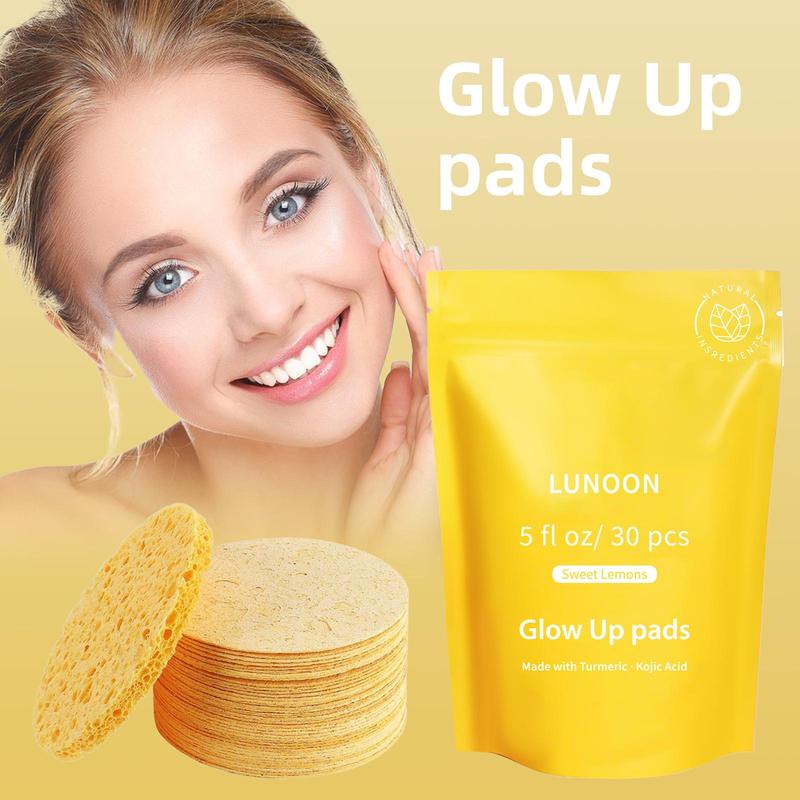 Turmeric Facial Cleansing Pads, 30pcs/set Natural Wooden Facial Cleansing Pads, Facial Cleansing Sponges, Makeup Removal Turmeric Cleansing Pads, Skincare Tools for Women 2