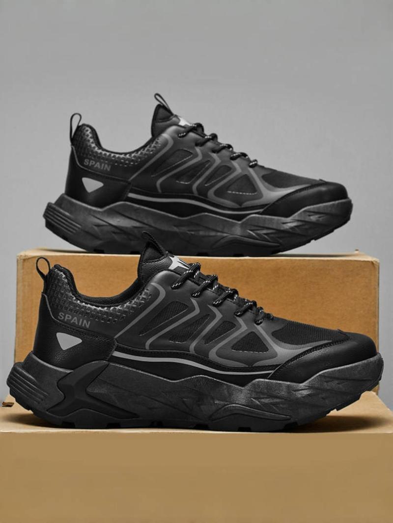 Product Introduction of Men's Sporty Lace Up Low Top Sneakers, Casual Breathable Comfortable Running Shoes, Non-slip Sports Shoes for Climbing, Gym Workout, Cross Training, Closed 4