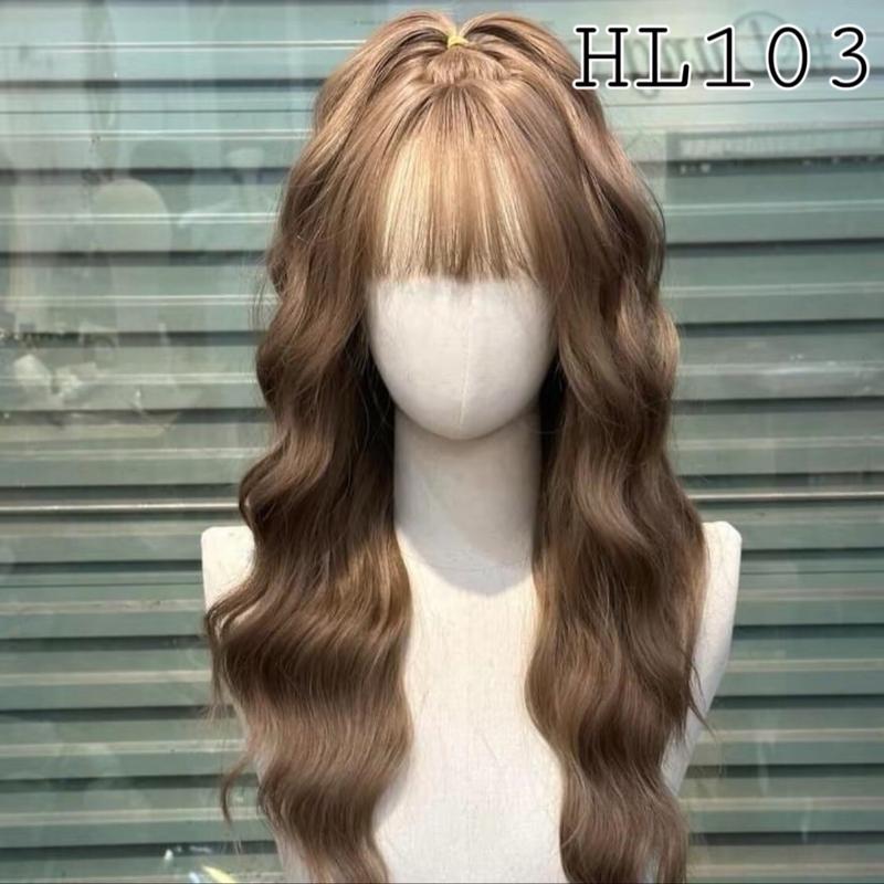 Tóc Giả Nguyên Đầu Xoăn Sóng Dợn HL103 Hàn Quốc Cao Cấp Nhiều Màu Sắc Sợi Tơ Mềm Mịn Không Hư Tổ Tóc Có Thể Uốn Nhuộm Gội Thoải Mái