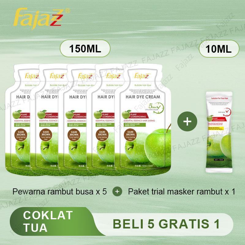 【FAJAZZ+Masker rambut gratis】150ML/5PCS  Pengoperasian sederhana, penyimpanan mudah, pewarna rambut beraroma, pewarna rambut jenis gelembung. 2