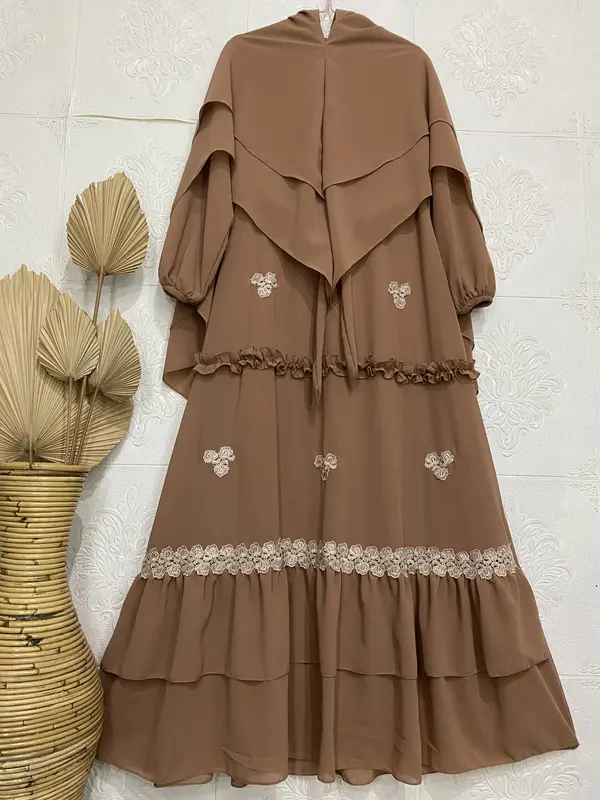 Gamis Syari Ceruty Babydoll Kode SB | Gamis Set Khimar Polos 1