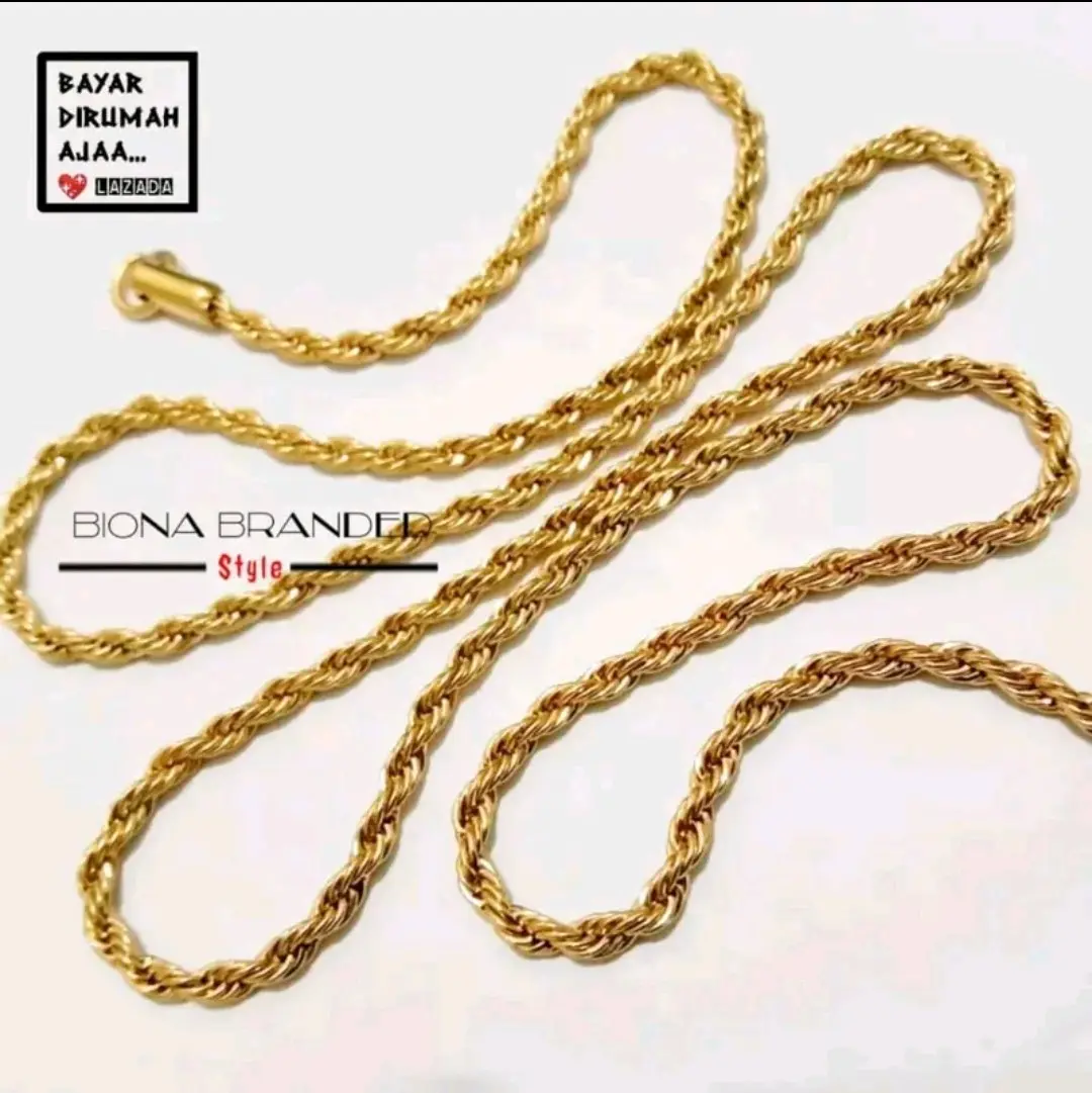 KALUNG TITANIUM TALI TAMBANG ANTI KARAT ANTI LUNTUR AMAN DI PAKAI HARIAN