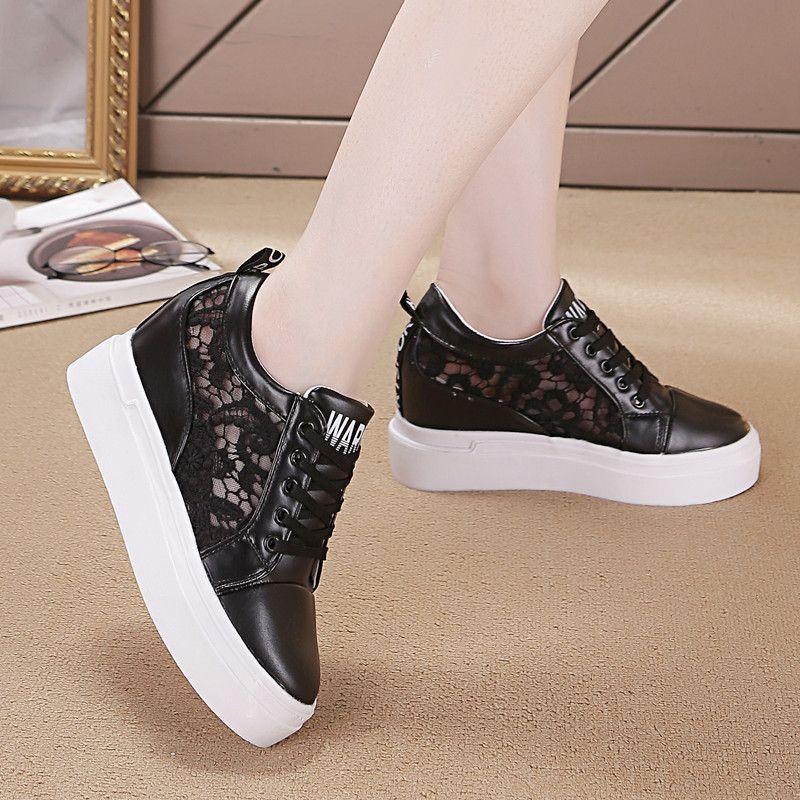 Product Introduction of Giày Trắng Cho Nữ, Giày Đế Bằng Tăng Chiều Cao, Đế 10Cm, Bơm Đa Năng, Giày Thể Thao Thường Ngày Hàn Quốc, Giày Trượt Băng, Bộ Sưu Tập Mới 2023 15