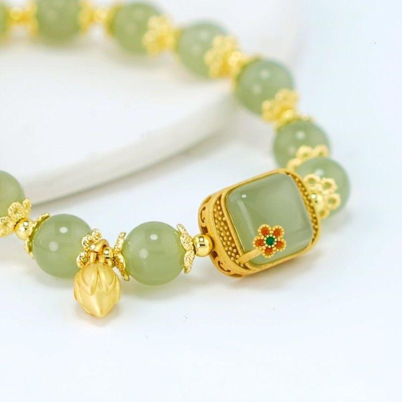Exquisite Jade Bracelet for Women: Cube Sugar & Lotus Seedpod Inspired, Special-Interest Design bangles  bracelets 4