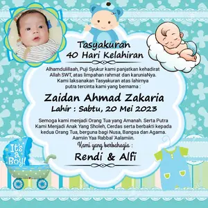 Stiker 40 Hari Kelahiran Anak Isi 50 Lembar - Stiker Box Nasi Acara