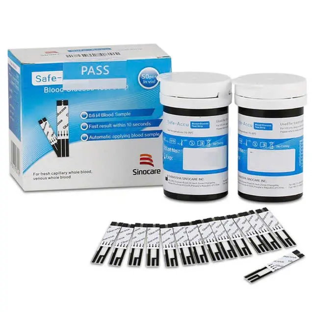 Que thử đường huyết Sinocare (25 que) - Chính hãng. Tặng 25 Kim Lấy Mẫu + Bông Cồn