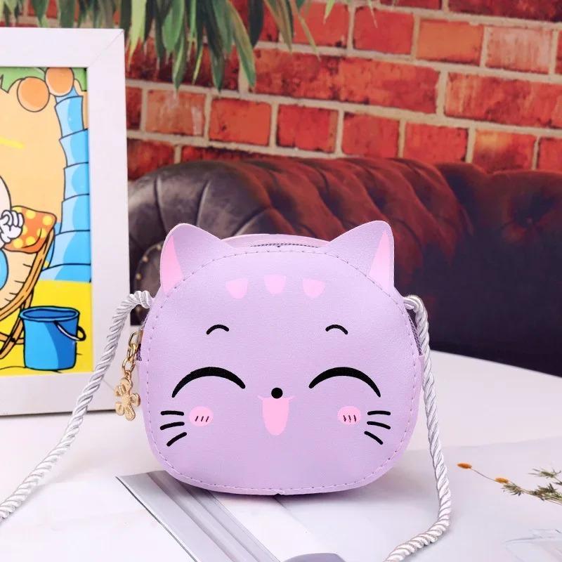 Product Introduction of New cartoon fashion children's bag Cute cat leisure crossbody kindergarten baby coin purse Cartoon sweet small bag children hand 22