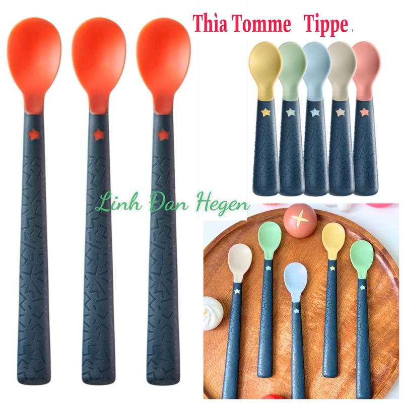 Mẫu Mới- Thìa muỗng ăn dặm Tommee Tippee, thìa ăn dặm cho bé từ 4m bề mặt kháng khuẩn có báo nóng/ Không báo nóng