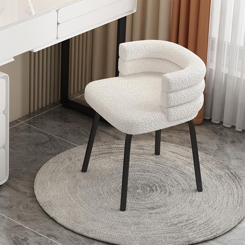 DEAL LIVE Ghế lông cừu ghế bàn trang điểm chất liệu nhung cừu mềm mịn đệm dày êm ái decor phòng ngủ phòng khách sang trọng