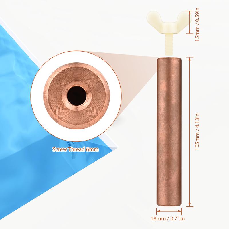 Copper Anode Rod Replacement for Solar Power Swimming Pool Purifier Solar Pool Ionizer Water Algae Inhibition Chlorine-Free Water Processor 8