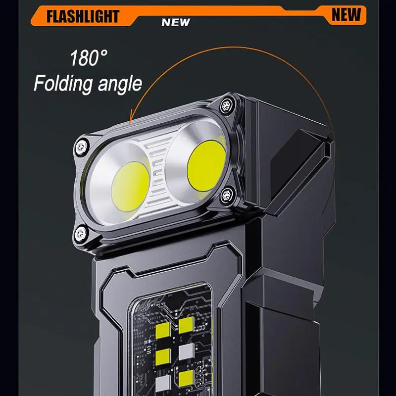 Magnetic LED Work Light, Portable Type-C Rechargeable Outdoor Lighting Flashlight, Small Portable Super Bright Mini Work Light 2