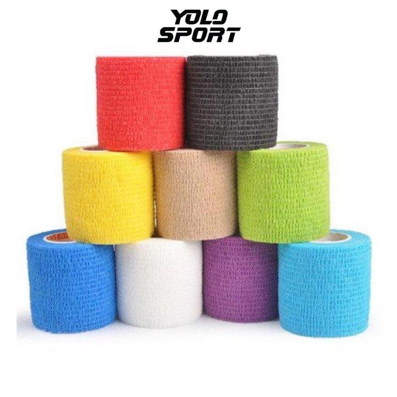 Combo 3 Băng Keo Vải Thể Thao Quấn Cổ Chân Cổ Tay Đầu Gối Chống Chấn Thương Đá Bóng Đàn Hồi Y Tế Cao Su Non Tự Dính YOLO SPORT Nam